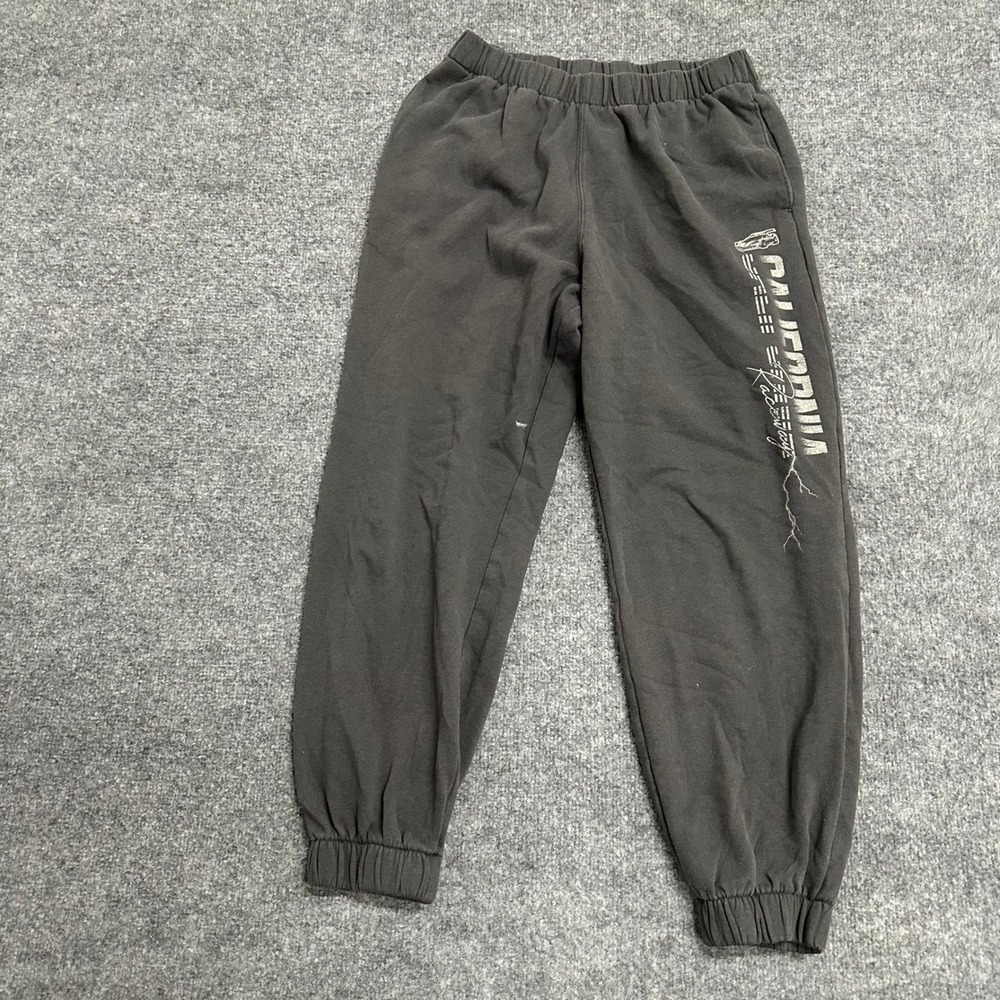Hollister Sweatpants Womens Size L Black Ultra High-Rise Graphic Joggers Casual